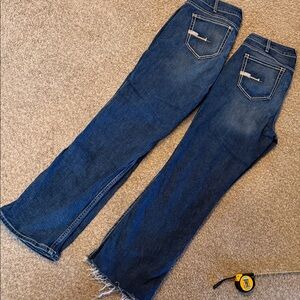 Ariat Rebar Perfect Rise straight leg Dark Blue Flare Jeans 31R and 32R